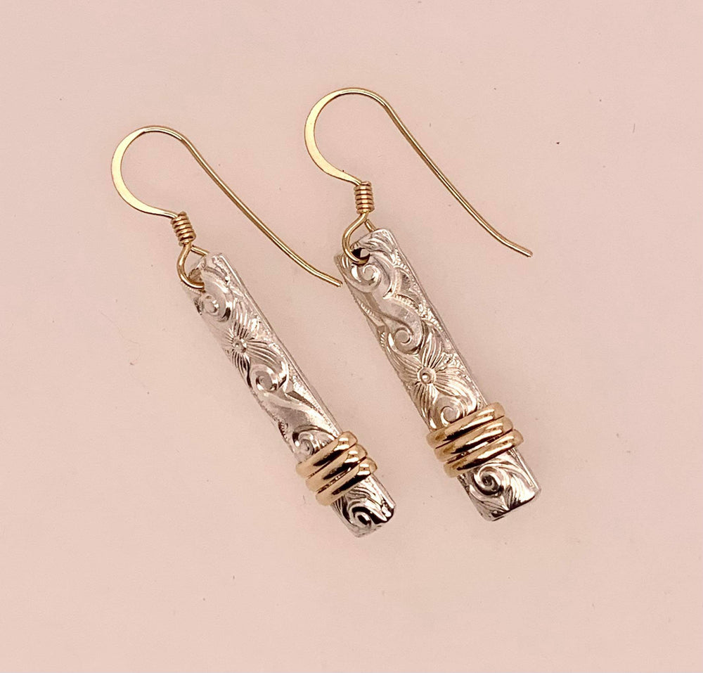 John Cauley Original Sterling Silver Bar Earrings