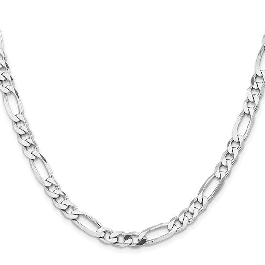 Sterling Silver Rhodium-Plated Figaro Chain