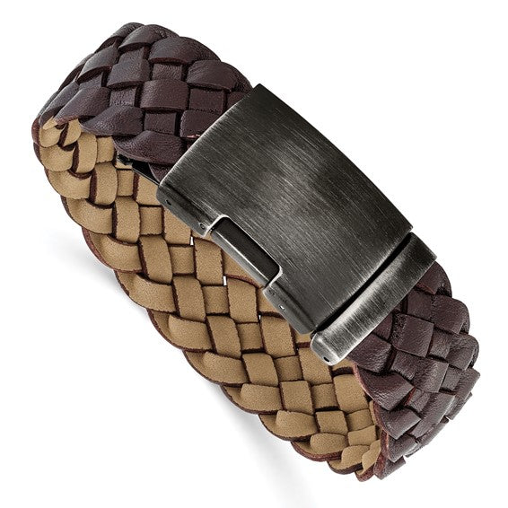 Leather and Stainless Steel Bracelet