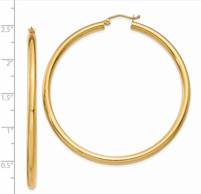 14K 3mm Hoop Earrings