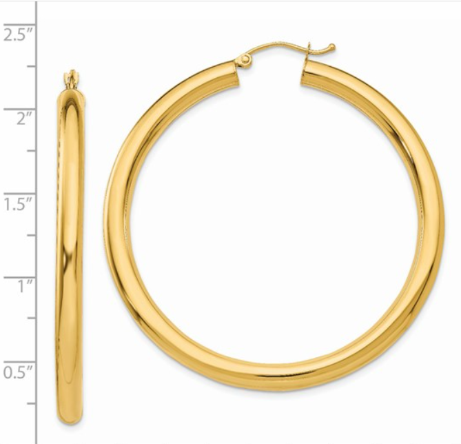 14K 4mm Hoop Earrings