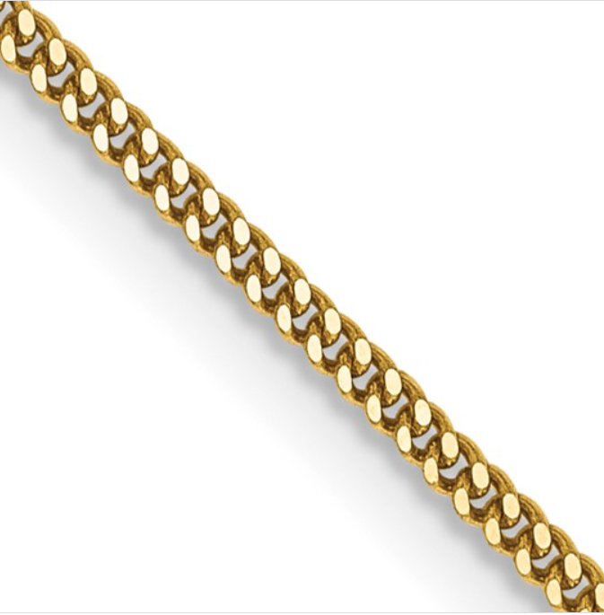 14K Yellow Gold Curb Pendant Chain 16"