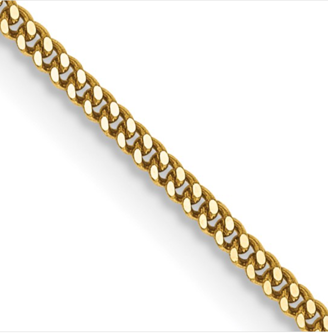14K Yellow Gold 16" Curb Pendant Chain