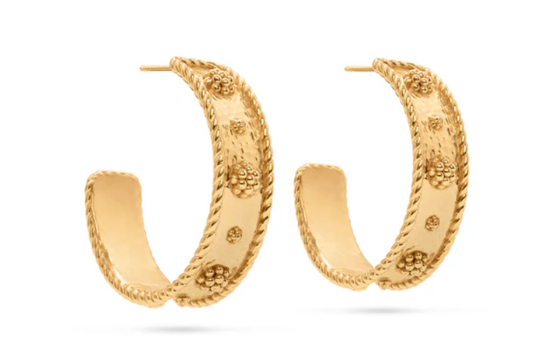 Berry Hoop Earrings- Gold