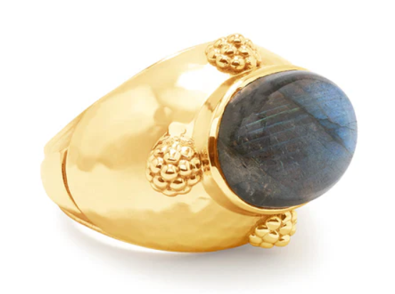 Cleopatra Oval Ring- Gold/Blue Labradorite