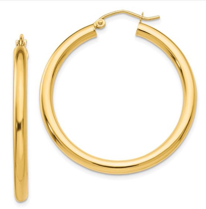 14K 3mm Hoop Earrings