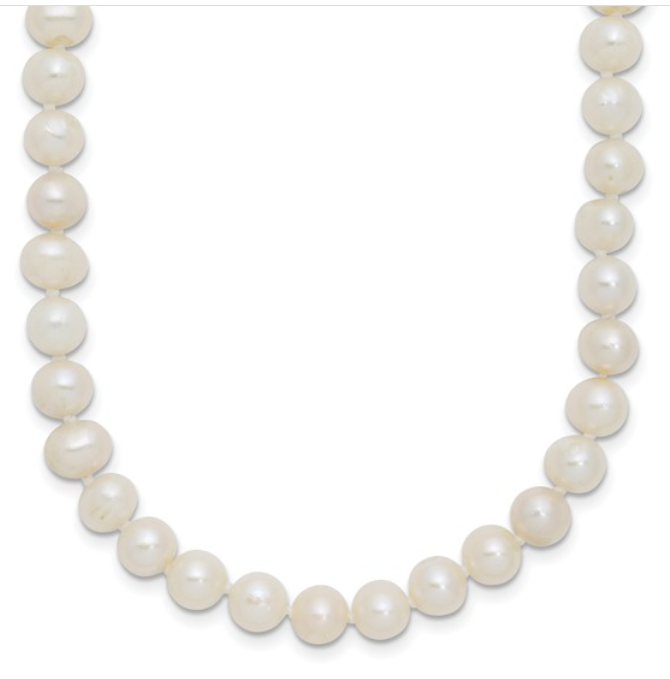 Sterling Silver 6-7mm Freshwater Cultured Pearl Necklace