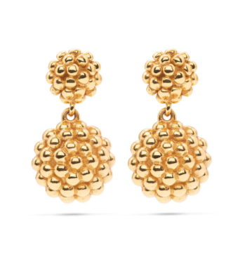 Berry Double Drop Earrings - Gold