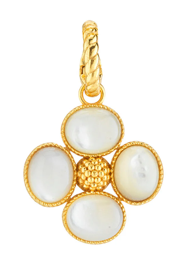 Berry Clover Double Sided Pendant - MOP