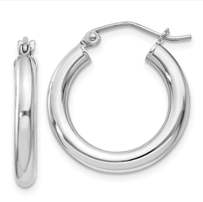 Sterling Silver Round Hoop Earrings