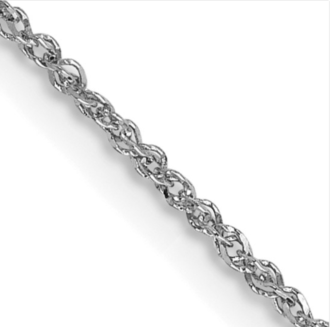 14K White Gold Rope Chain