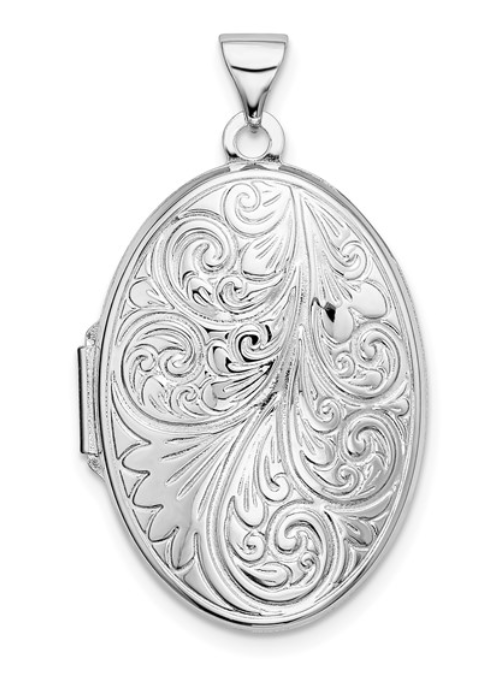 Sterling Silver Scroll Design Locket