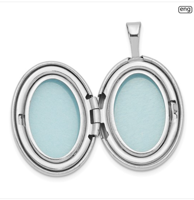 Sterling Silver Polished Oval Locket