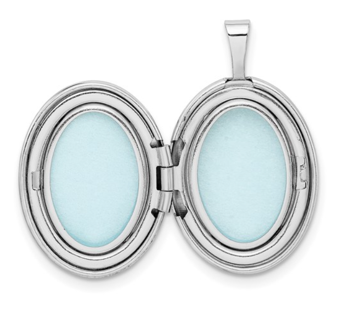 Sterling Silver Swirls Oval Locket
