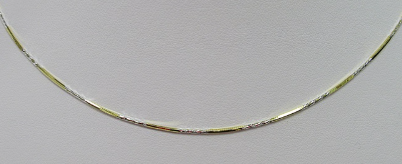 Sterling Two Tone Square Snake Chain