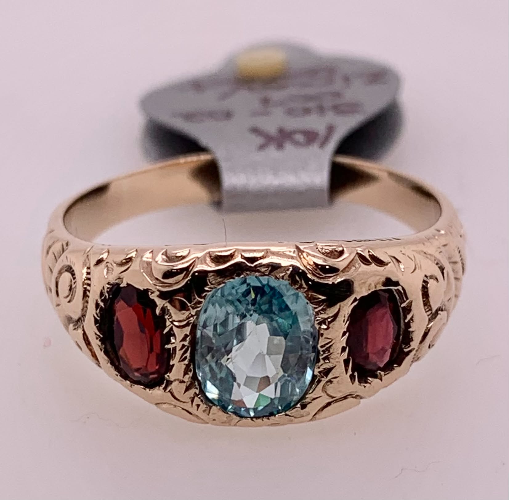Estate 10K Zircon & Garnet Ring