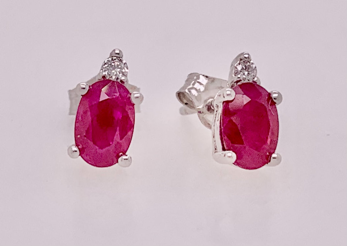 14K Ruby & Diamond Earrings