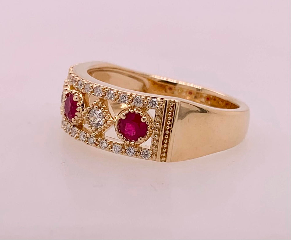 14K Ruby & Diamond Band