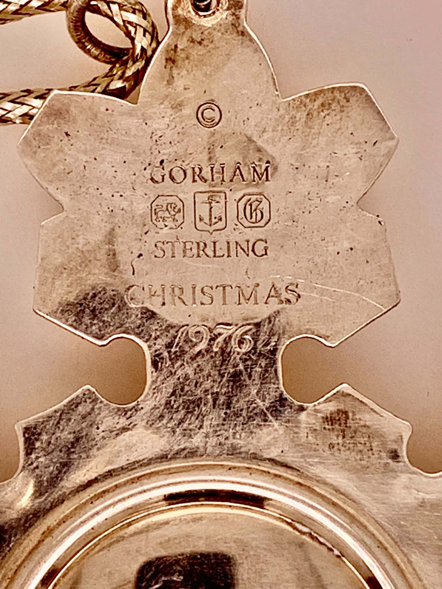 1976 Sterling Silver Gorham Collectible Christmas Ornament