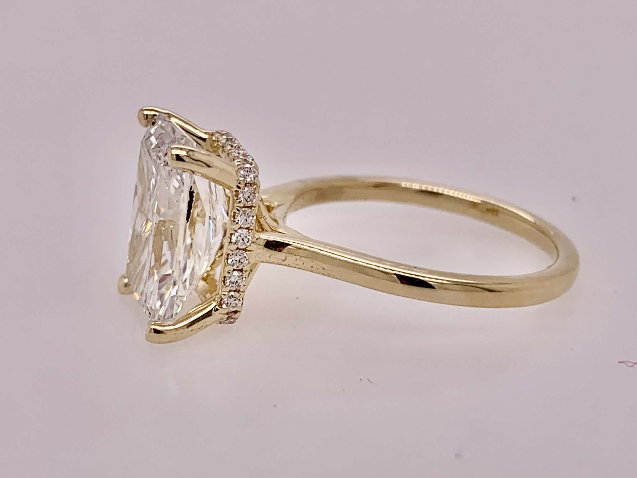 14K Solitaire LAB Diamond Ring