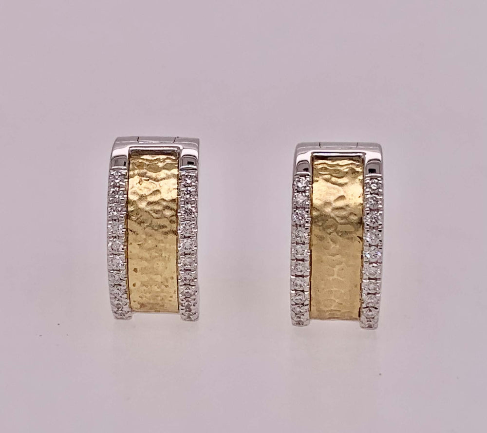 14K Gold Diamond Hoop Earrings