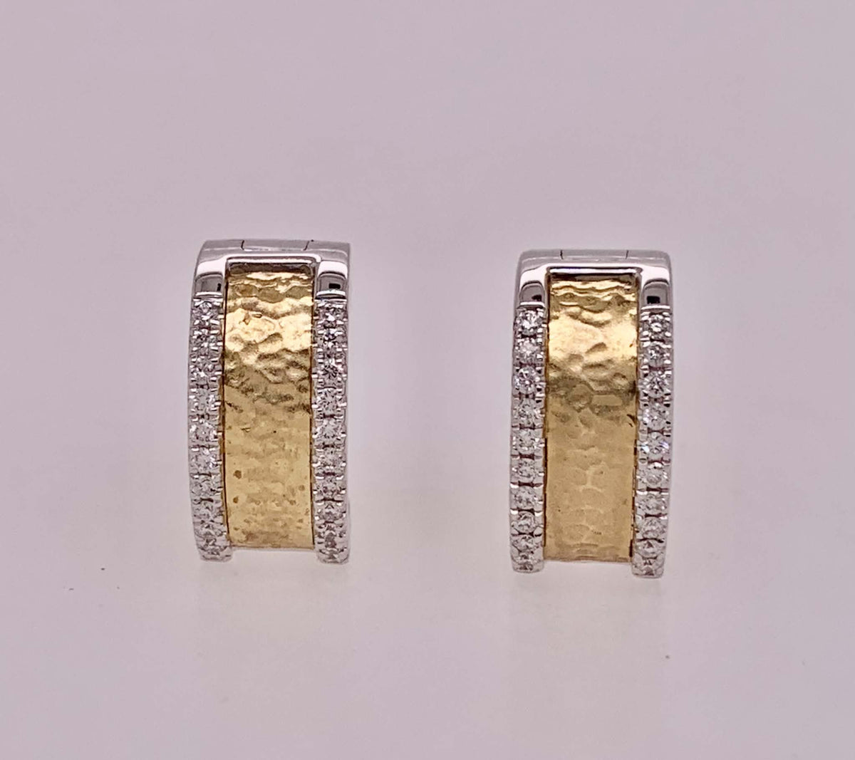 14K Gold Diamond Hoop Earrings