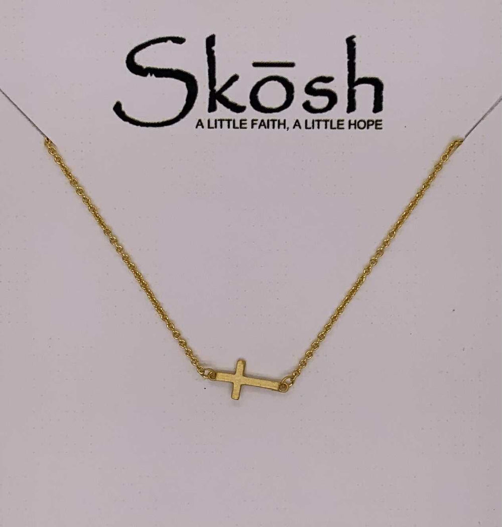 Skosh Kids Tiny Sideways Cross Necklace