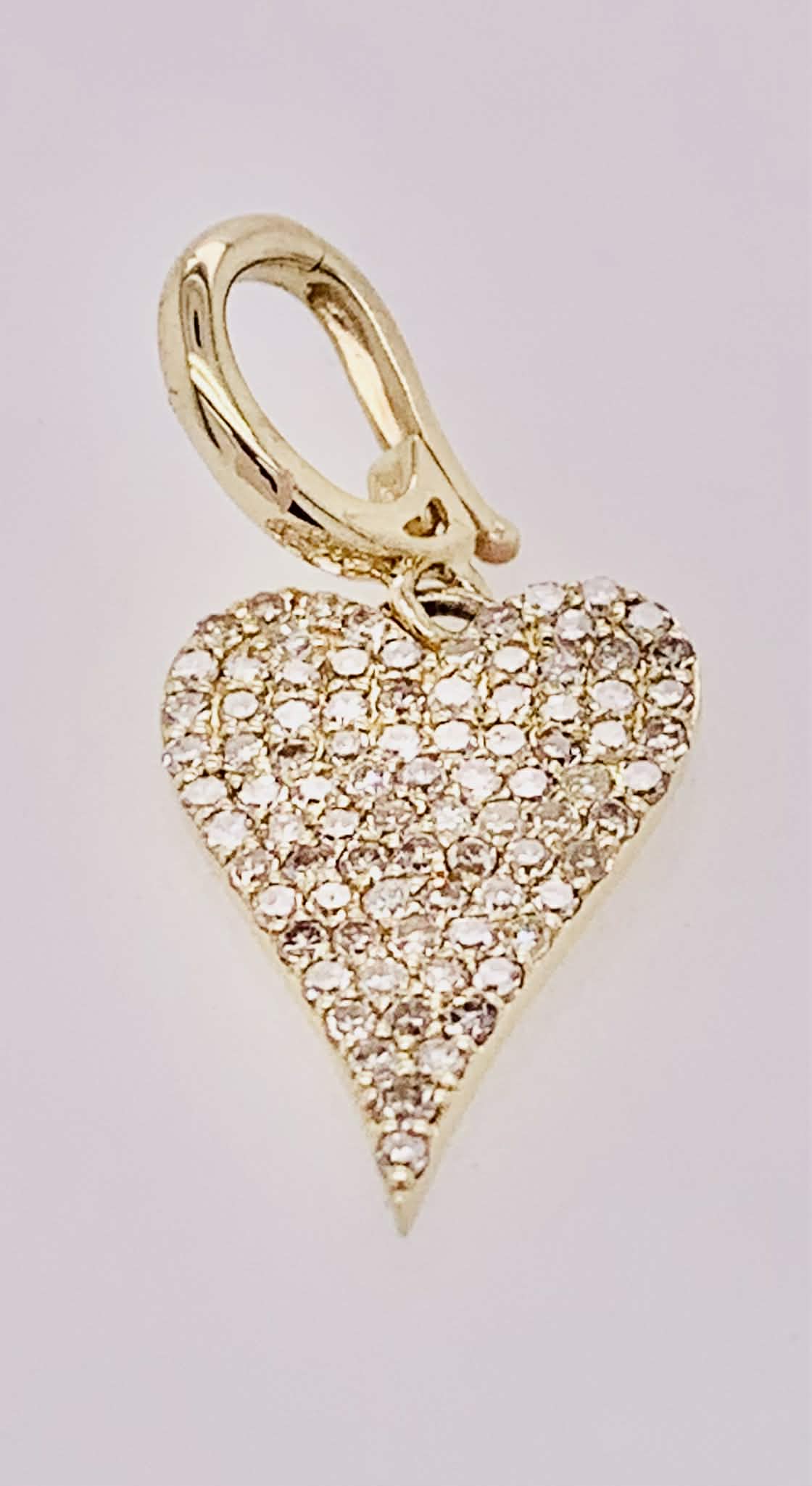 14K Gold Diamond Heart Charm