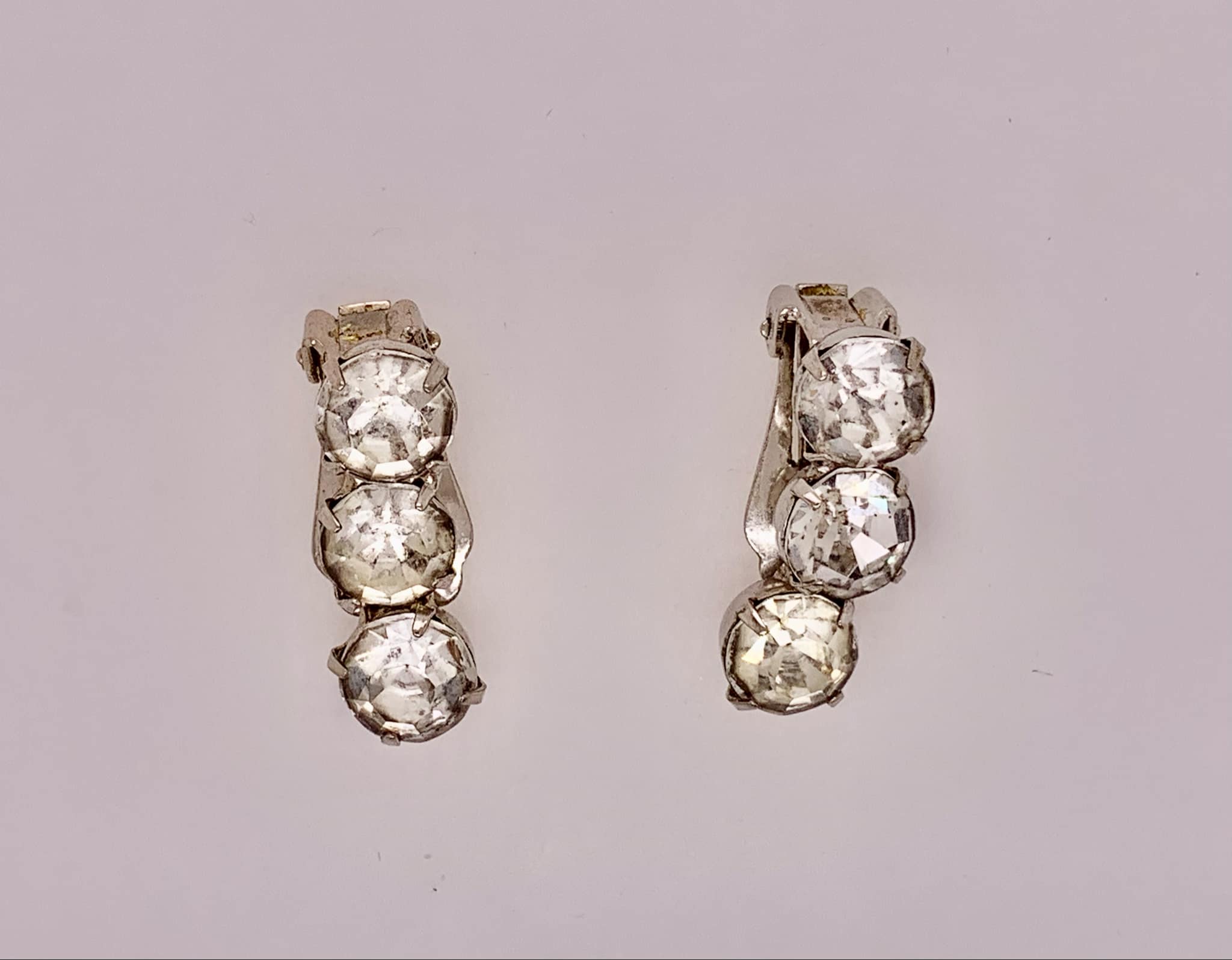 Estate Fashion Crystal Clip-on Earrings