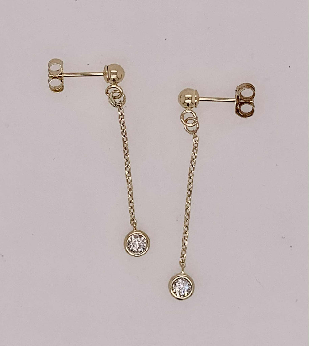 14K Diamond Dangle Earrings