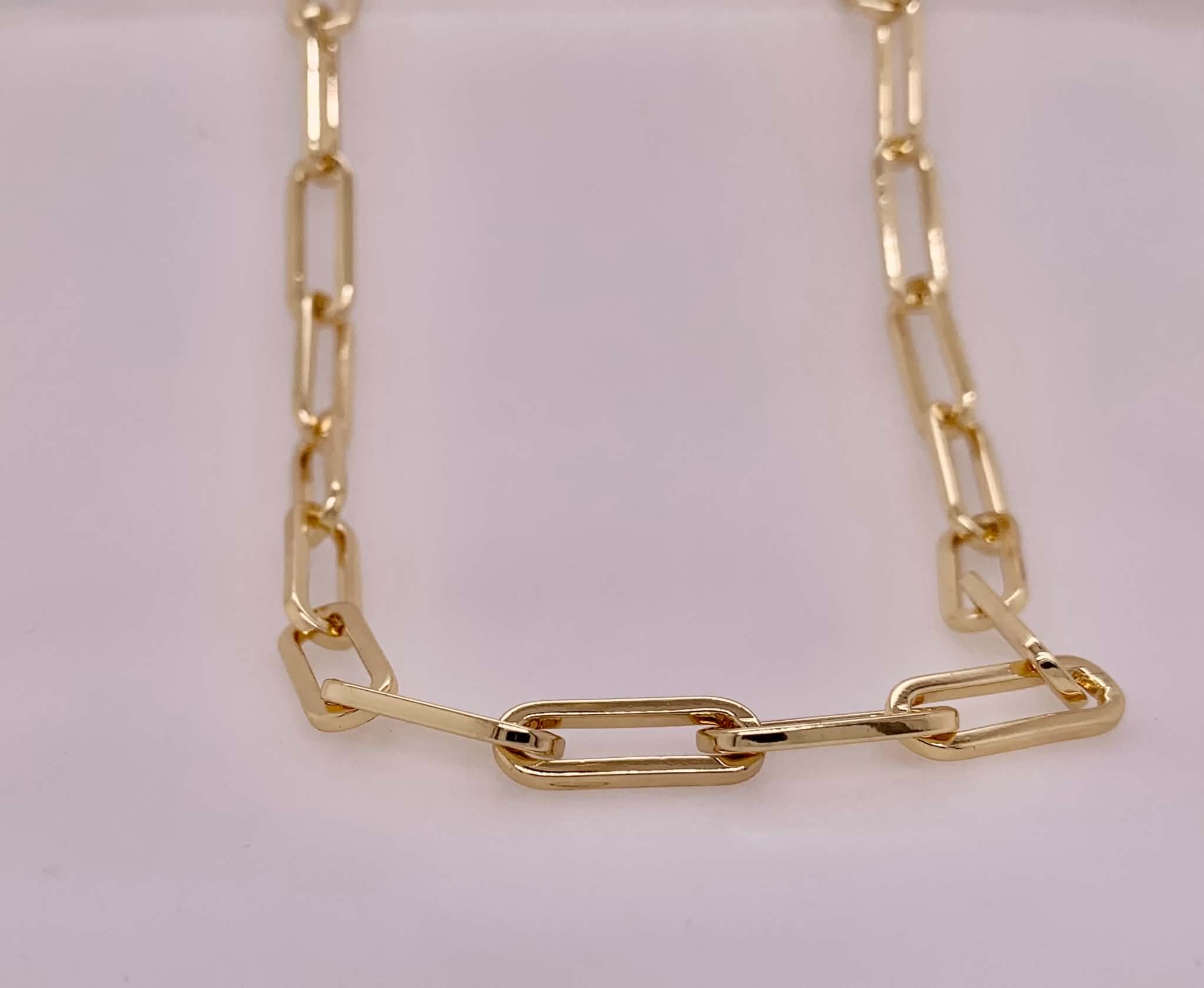Gold Filled Paperclip Chain Necklace
