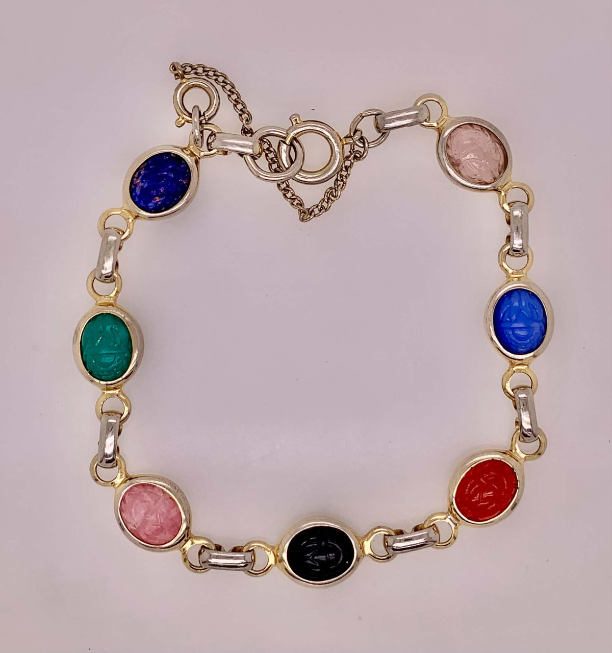 Estate Two Tone Scarab Bracelet
