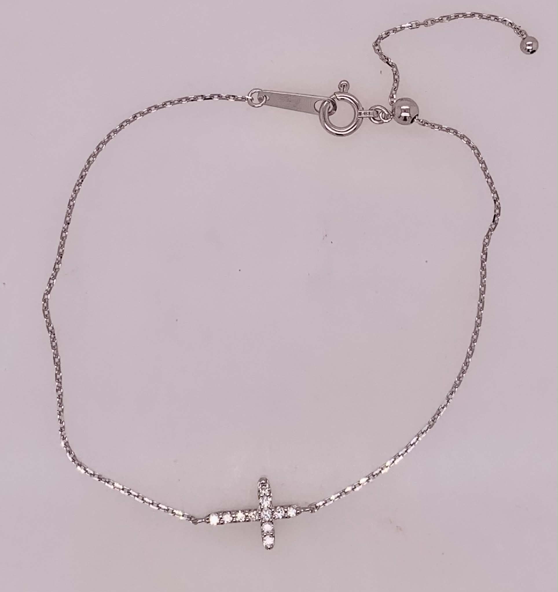 18K Diamond Cross Bracelet