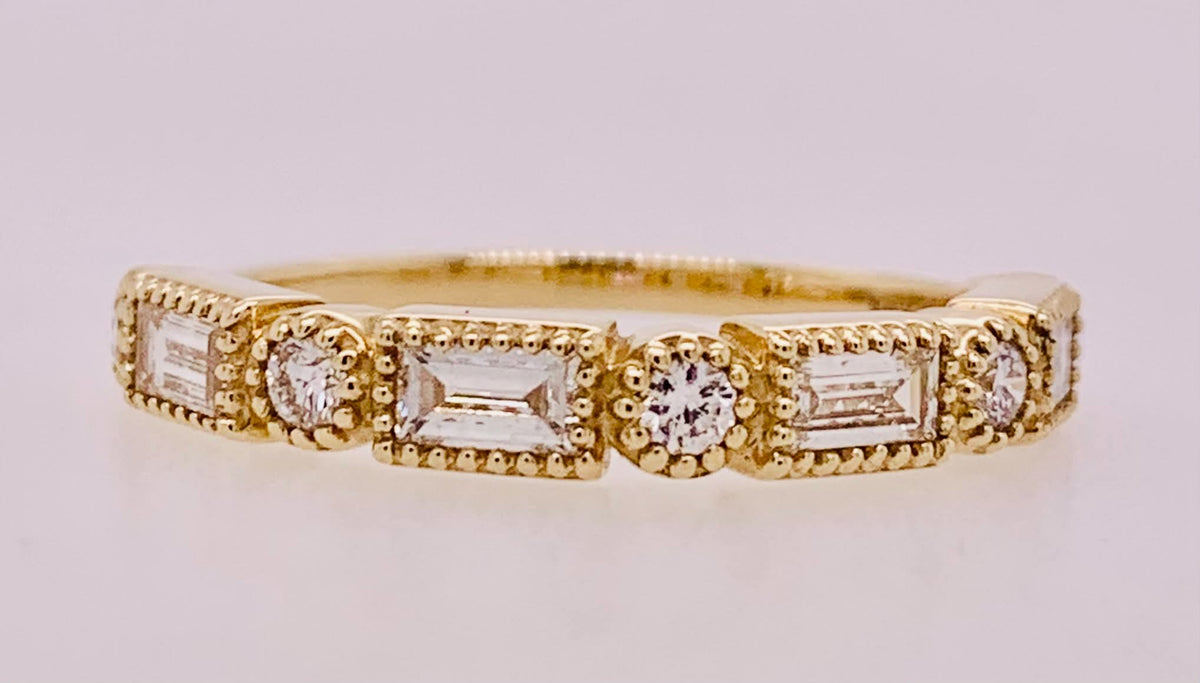 14K Gold Diamond Band Ring