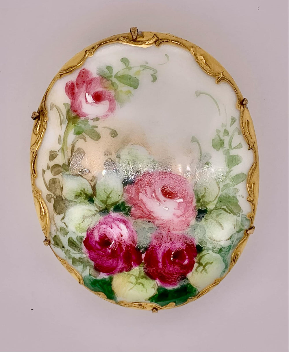 Estate Porcelain Brooch