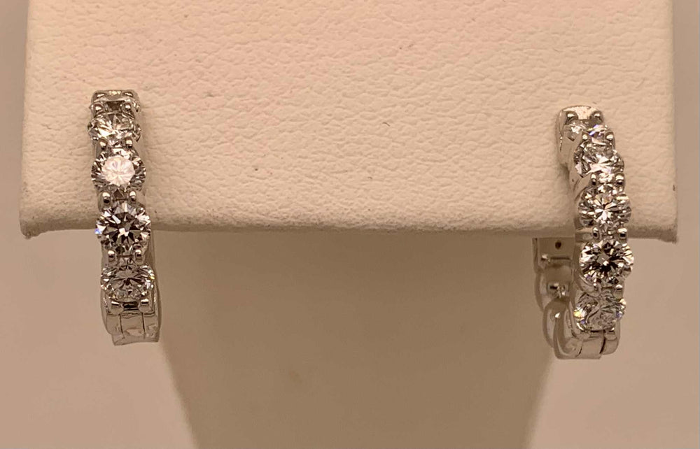 14K LAB Diamond Huggie Hoop Earrings
