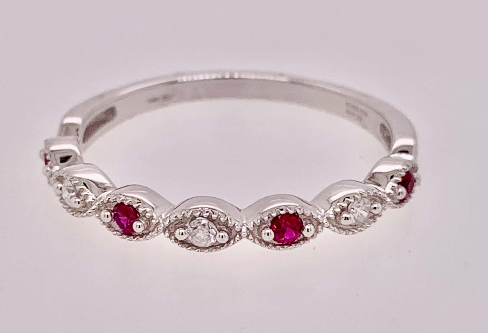 14K Ruby & Diamond Band