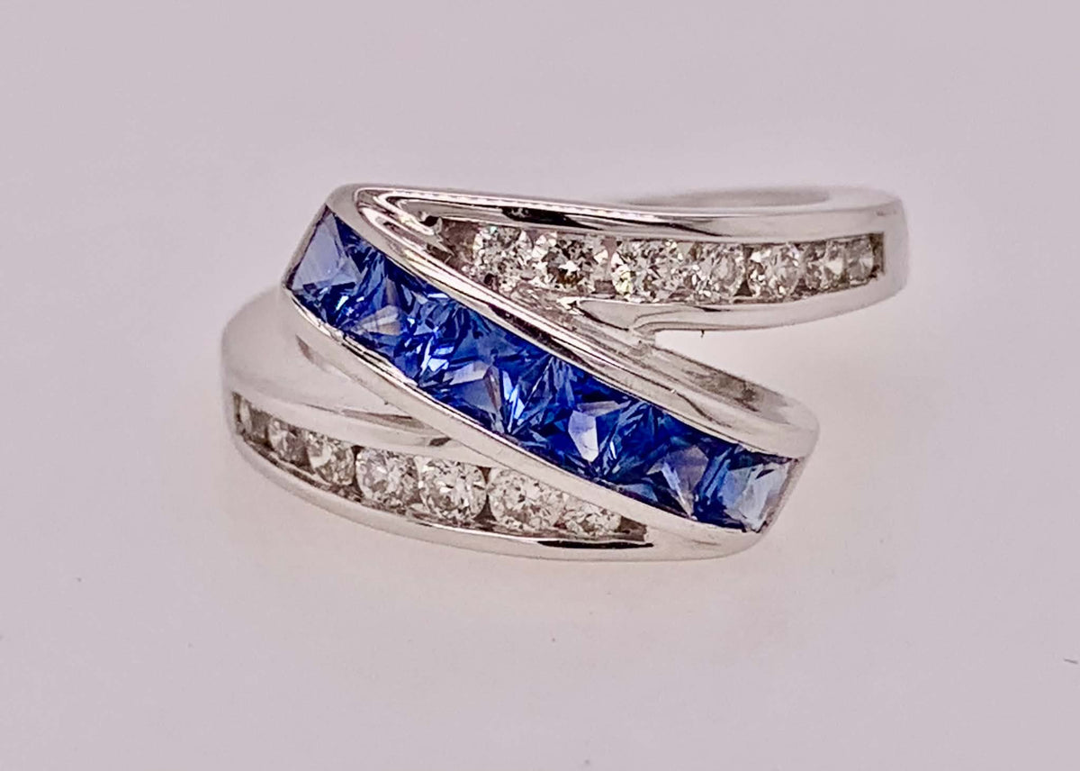 14K Diamond & Sapphire Ring
