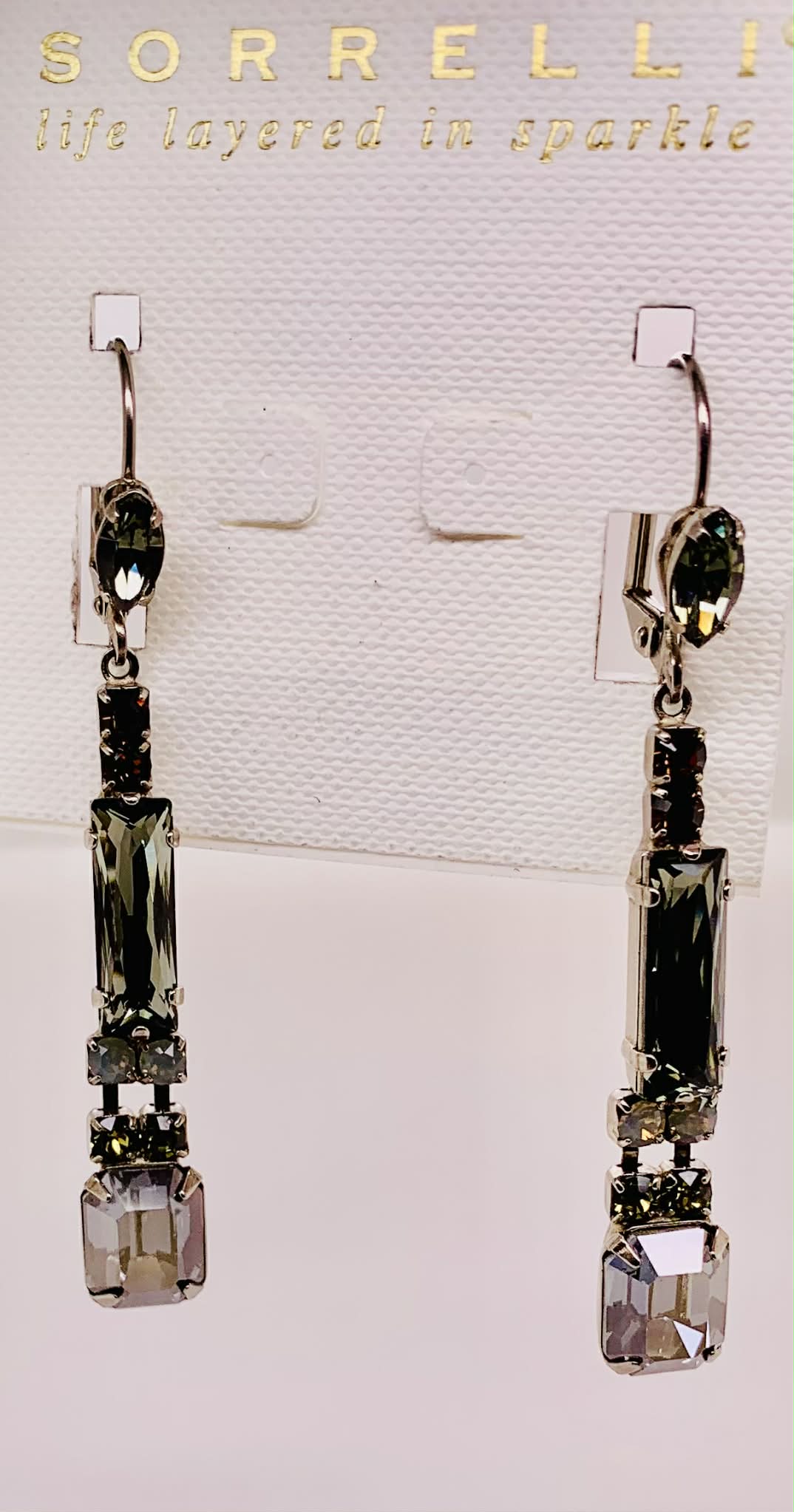 Linear Crystal Drop Earring