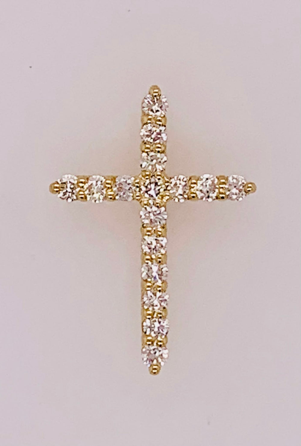 14K Gold Diamond Cross Pendant
