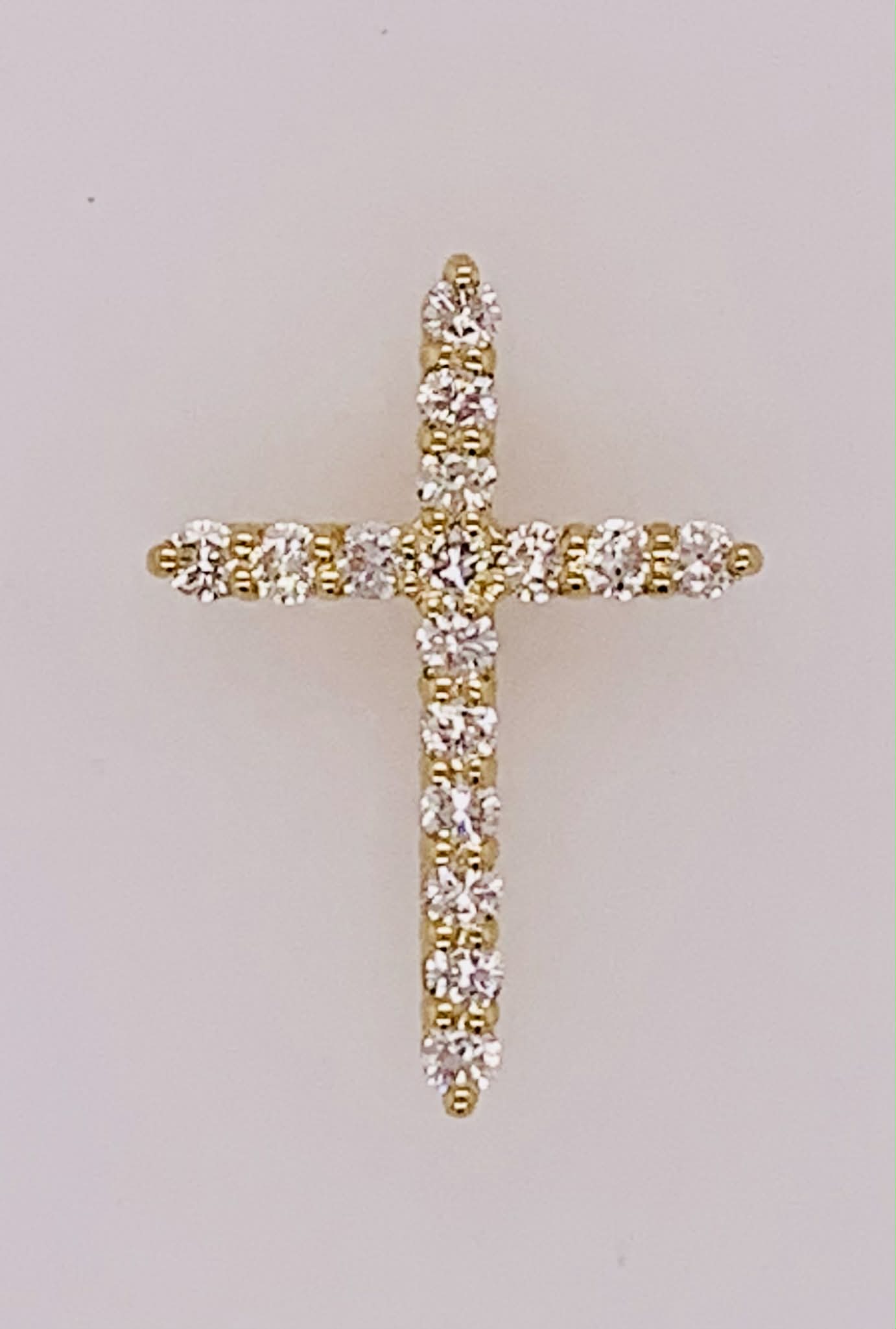 14K Gold Diamond Cross Pendant