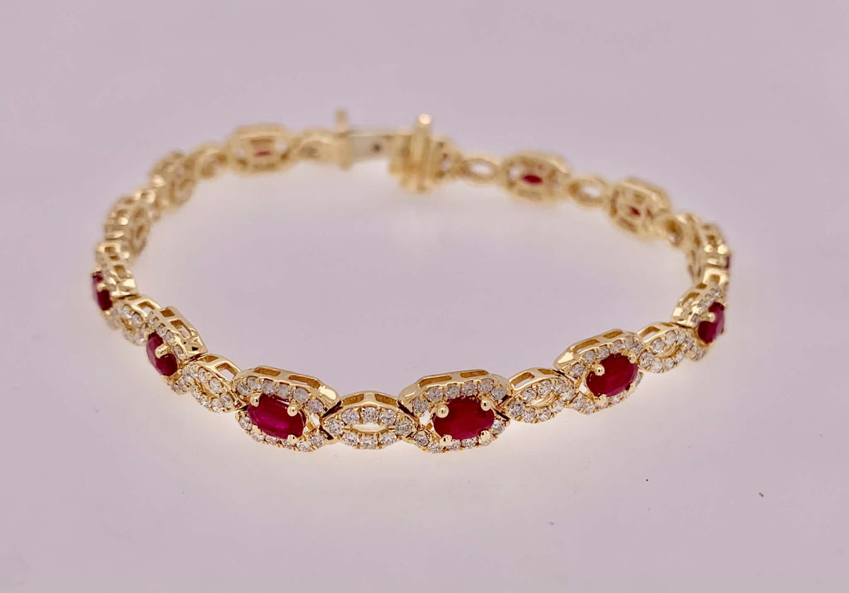 14K Ruby & Diamond Bracelet