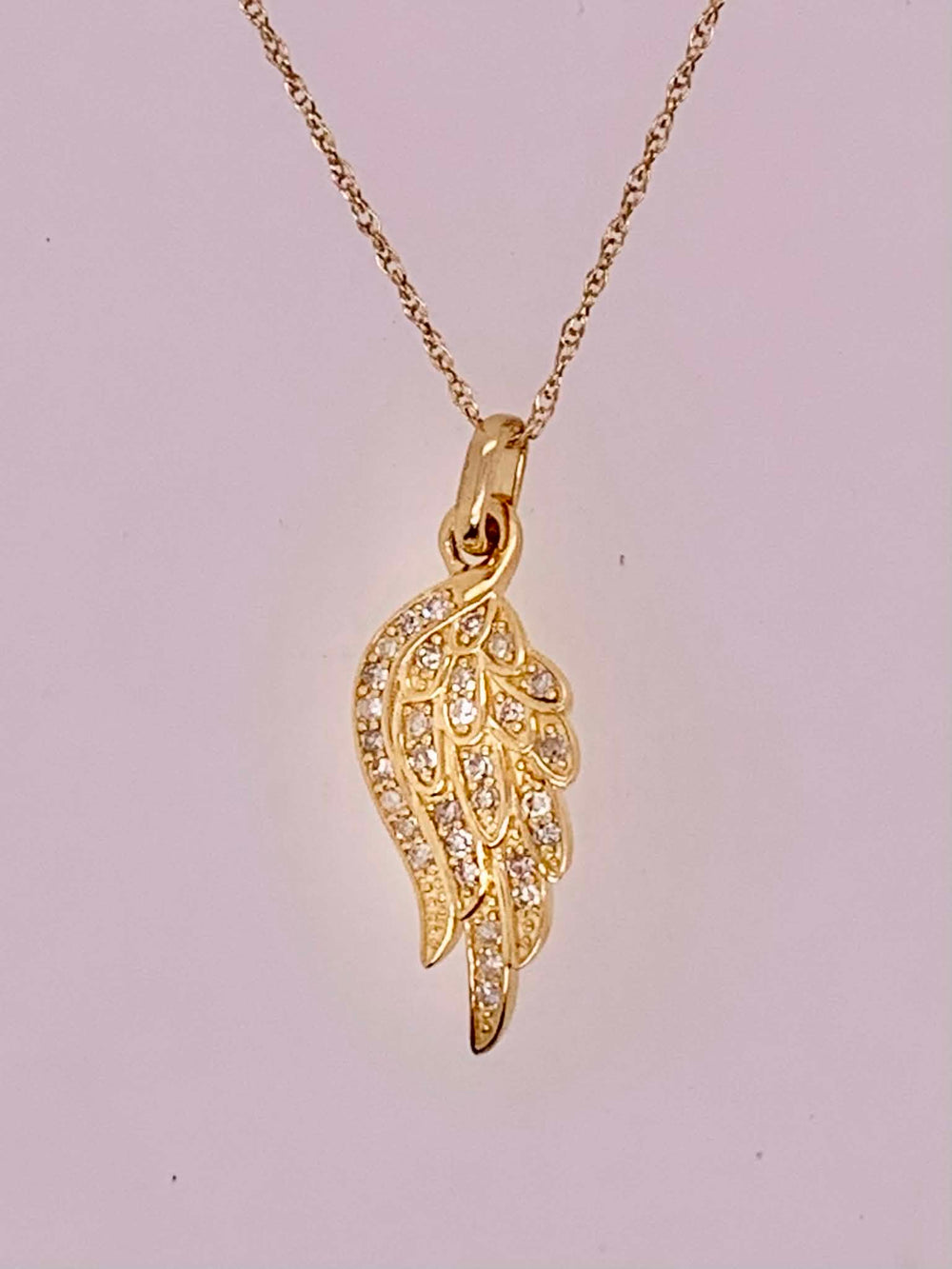 14K Angel Wing Diamond Pendant