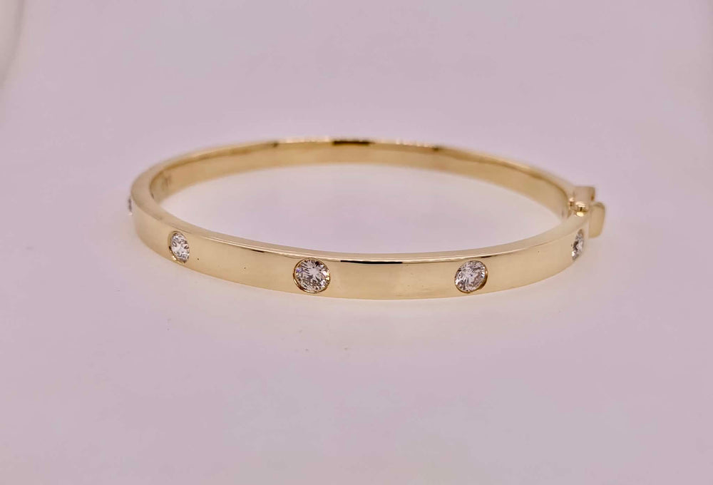14K Diamond Bangle Bracelet