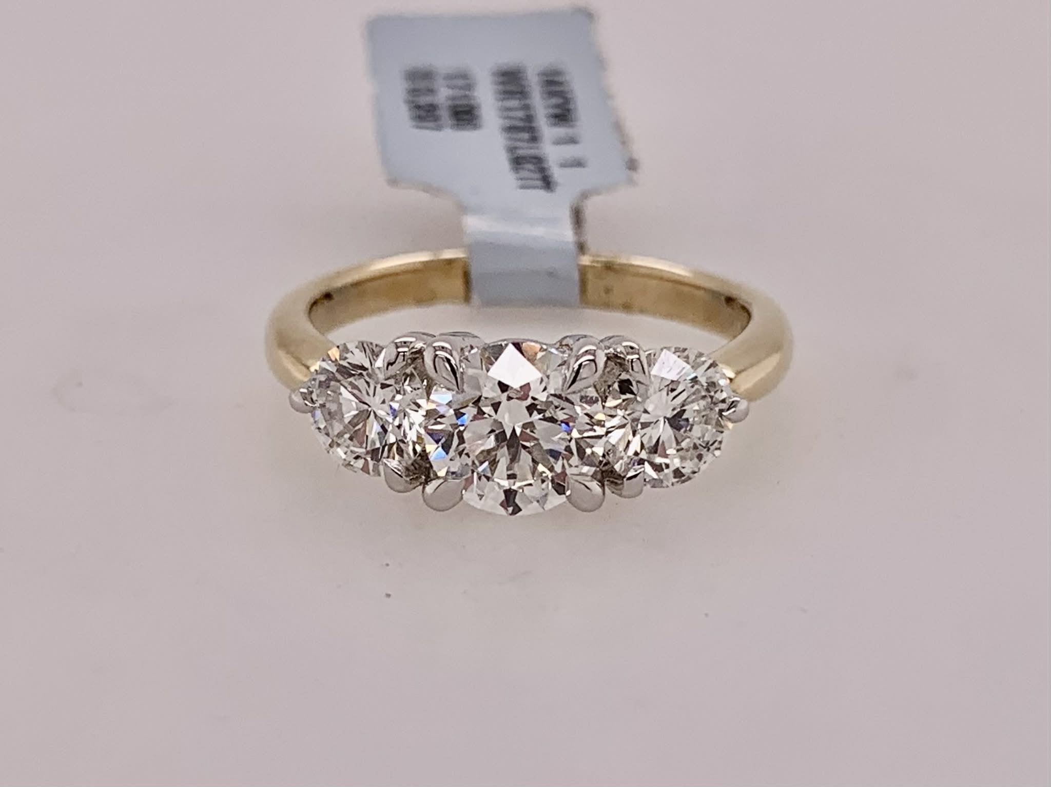 14K Three Stone LAB Diamond Band