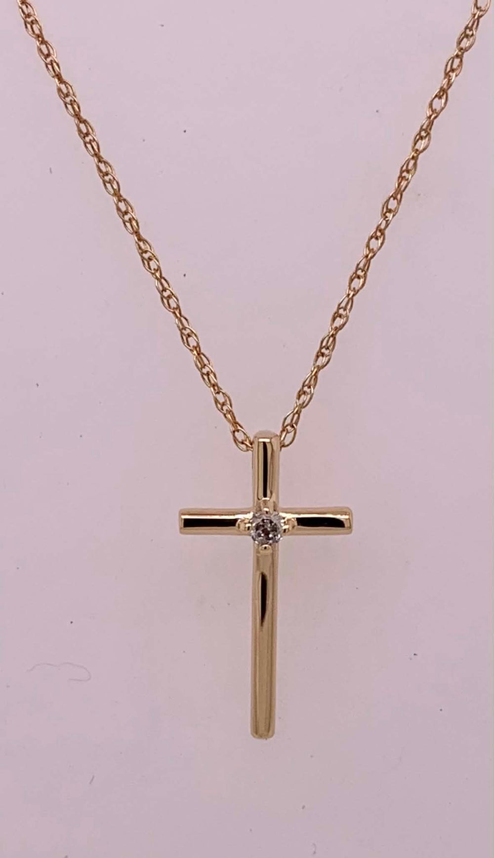 14K Diamond Cross Pendant