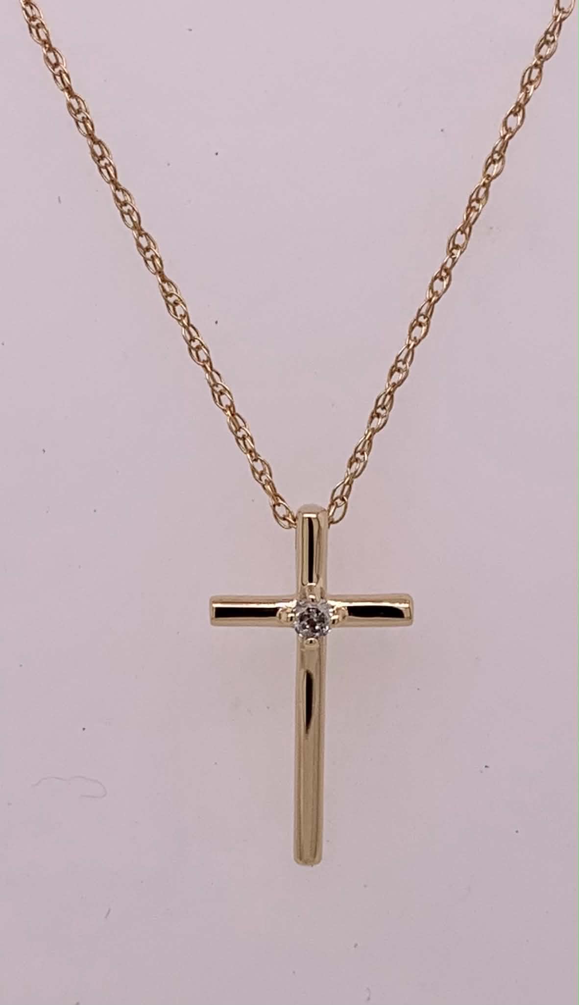 14K Diamond Cross Pendant