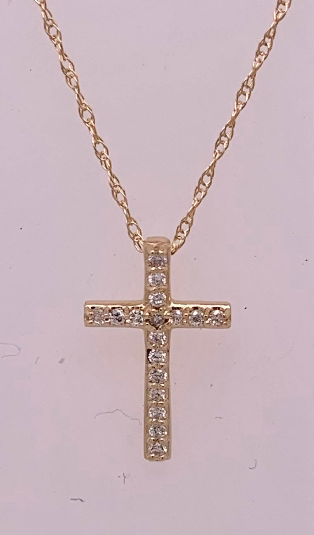 14K Diamond Cross Pendant