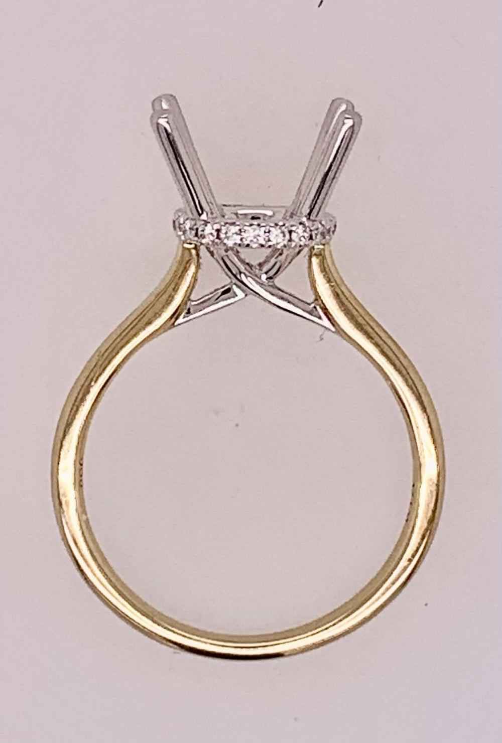 14K Two-Tone Diamond Semi Mount