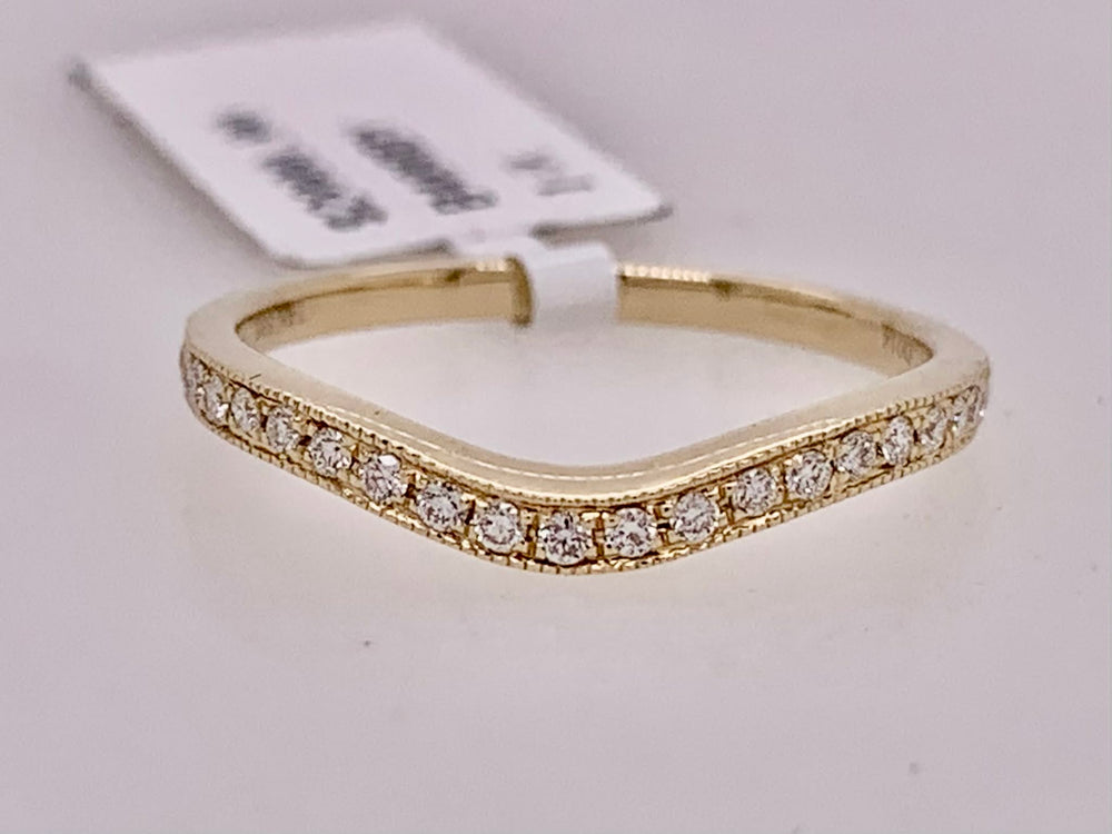 14K Curved Diamond Band